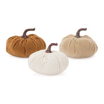 Plush Corduroy Fabric Pumpkin (Set of 3)