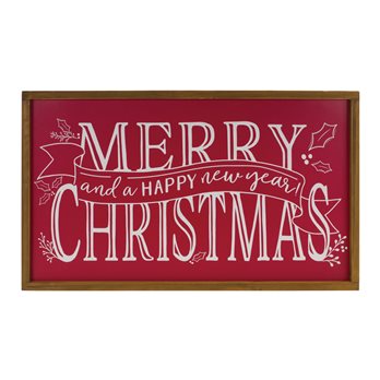 Merry Christmas and Happy New Year Sign 23.75"L