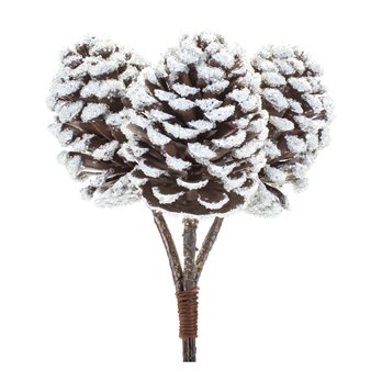 Flocked Pine Cone Bundle (Set of 6)