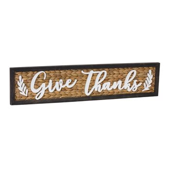 Woven Give Thanks Sign 32"L