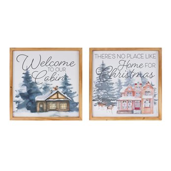 Welcome Home Holiday Wall Art (Set of 2)