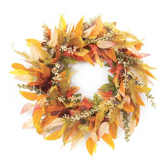 Mixed Fall Foliage Wreath 28"D