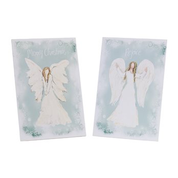 Wood Holiday Angel Sentiment Sign (Set of 2)