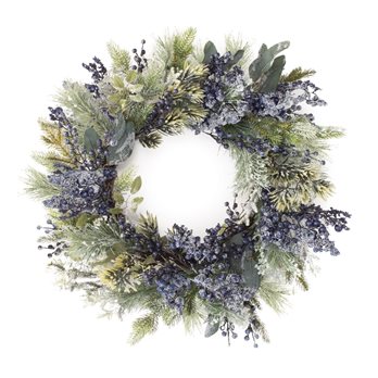 Frosted Blueberry Pine Wreath 24"D