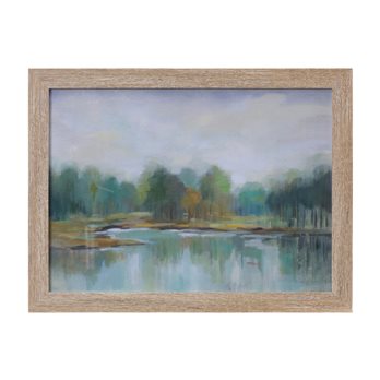 Framed Lake Landscape Print 15.75"L