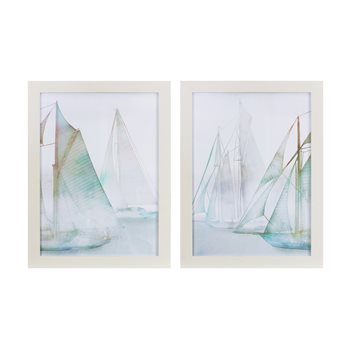 Framed Watercolor Sailboat Print (Set of 2)