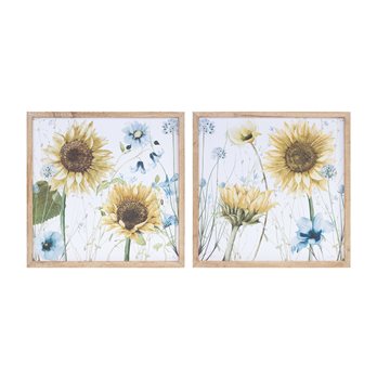 Framed Sunflower Floral Print (Set of 2)