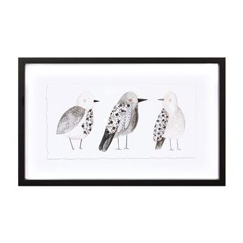 Framed Bird Print 19"L