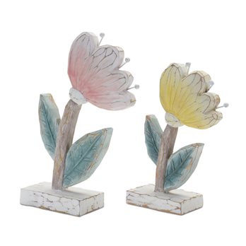 Carved Floral Decor (Set of 2)