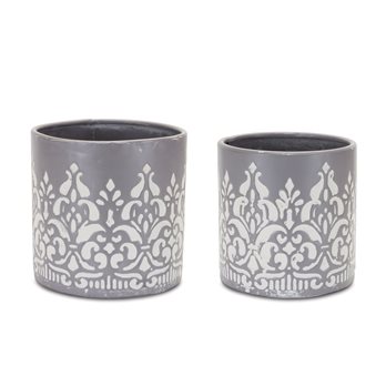 Ornate Metal Planter (Set of 2)