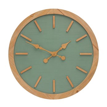 Sage Green Wood Wall Clock 24"D