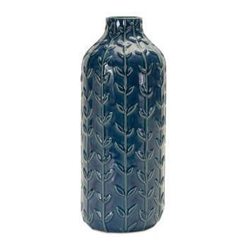 Ceramic Leaf Pattern Vase (Set of 2)