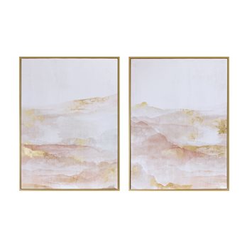 Framed Blush Canvas Wall Art (Set of 2)