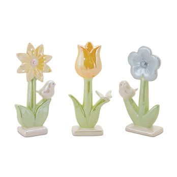 Carved Floral Decor (Set of 3)