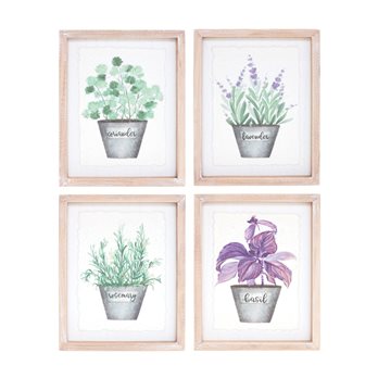 Framed Watercolor Herb Print (Set of 4)