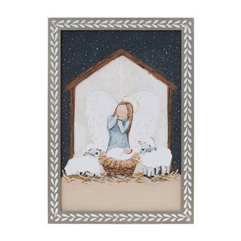 Holiday Angel Nativity Wall Plaque 18.5"H