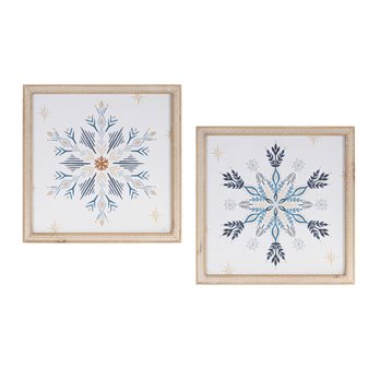 Framed Holiday Snowflake Print (Set of 2)