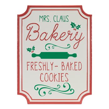 Metal Mrs. Claus Bakery Wall Sign 16"H