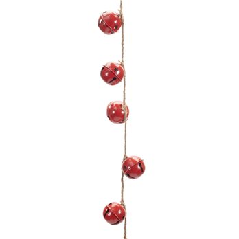 Metal Sleigh Bell Garland on Jute String (Set of 2)