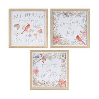 Framed Winter Cardinal Sentiment Print (Set of 3)