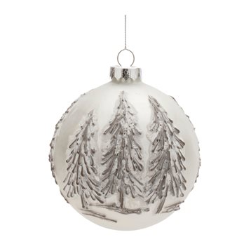 Frosted Pine Tree Ball Ornament (Set of 6)