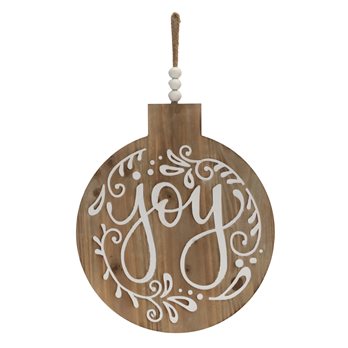 Wood Beaded Joy Ornament Sign