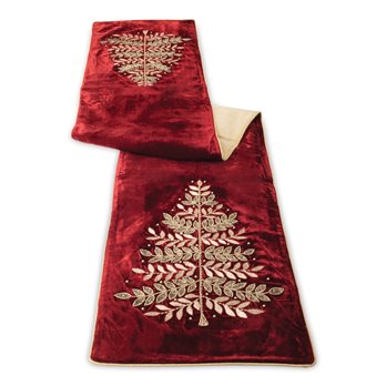 Beaded Pine Tree Table Runner 72"L