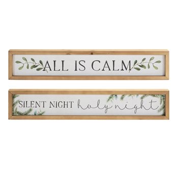 Framed Silent Night Sentiment Sign (Set of 2)