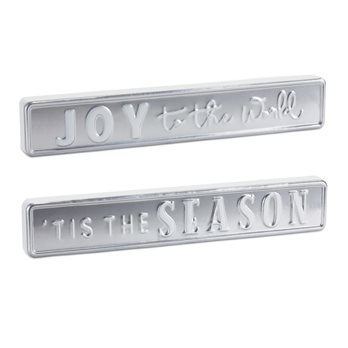 Metal Holiday Sentiment Sign (Set of 2)