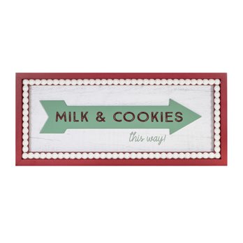 Framed Milk and Cookies Wall Sign 19.5"L