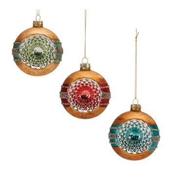 Glass Reflector Ball Ornament (Set of 12)