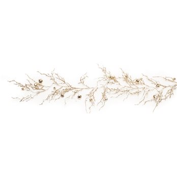 Frosted Sleigh Bell Twig Garland 5.5'L