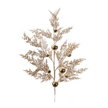 Flocked Sleigh Bell Pine Spray