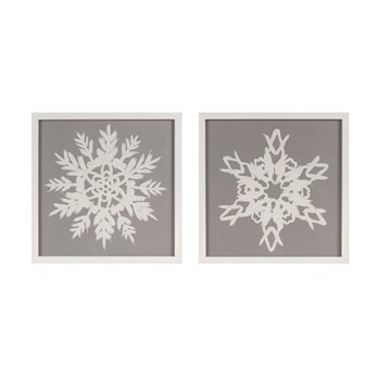 Framed Paper Mache Snowflake Plaque (Set of 3)