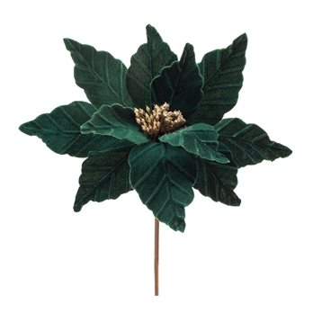 Forest Green Poinsettia Stem (Set of 6)