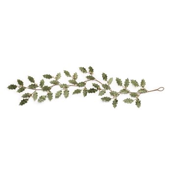 Glittered Holly Leaf Garland (Set of 2)