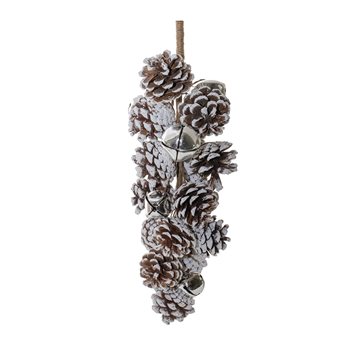 Flocked Pinecone Cluster Drop (Set of 2)