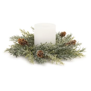 Icy Pine Cone Candle Ring (Set of 2)