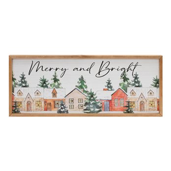 LED Merry and Bright Winter Village Sign 23.75"L