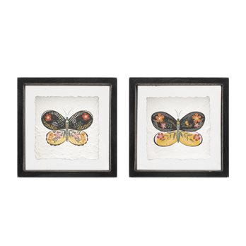 Framed Butterfly Block (Set of 2)