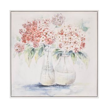 Hydrangea Floral Vase Print 20"SQ