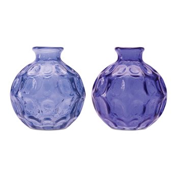 Blue Bubble Glass Bud Vase (Set of 2)