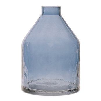 Blue Glass Bottle Vase 6.5"H