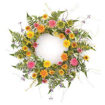 Mixed Fern Floral Wreath 20"D