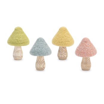 Felt Wood Mushroom Decor (Set of 24)