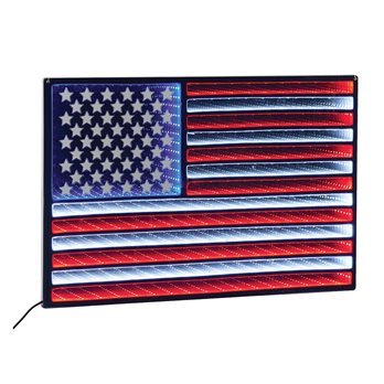 Hanging American Flag Ekko Light Display 23"L