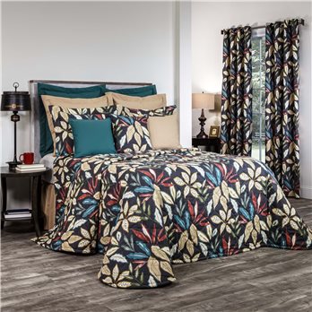 Leaves Collection Cal King Size Bedspread