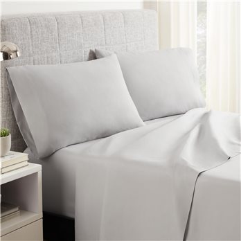 Martex Easy Living Solid Light Gray Full Microfiber Sheet Set