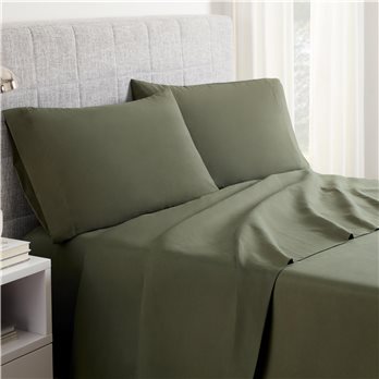 Martex Easy Living Solid Olive Full Microfiber Sheet Set