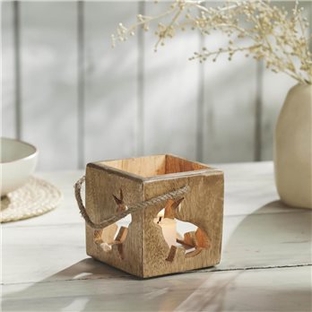 Bunny Hop Wooden Bunny Cutout Box w/ Twine 4x4x4